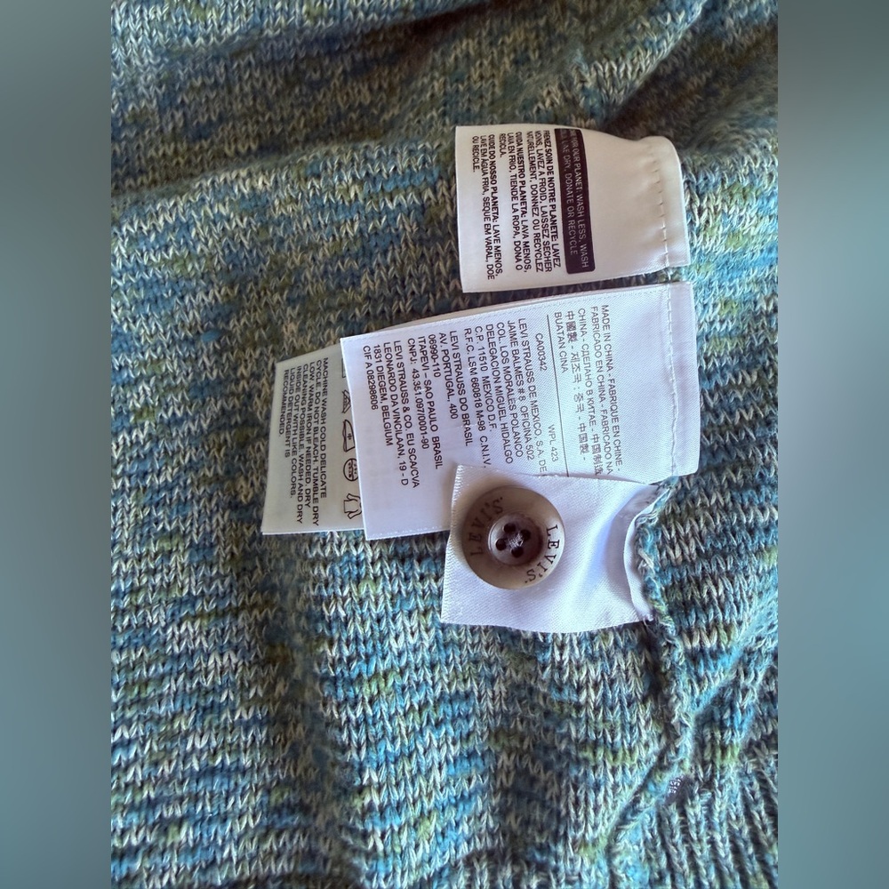 Signature by Levi Strauss Men's Teal Cardigan Sweater - Picture 6 of 10